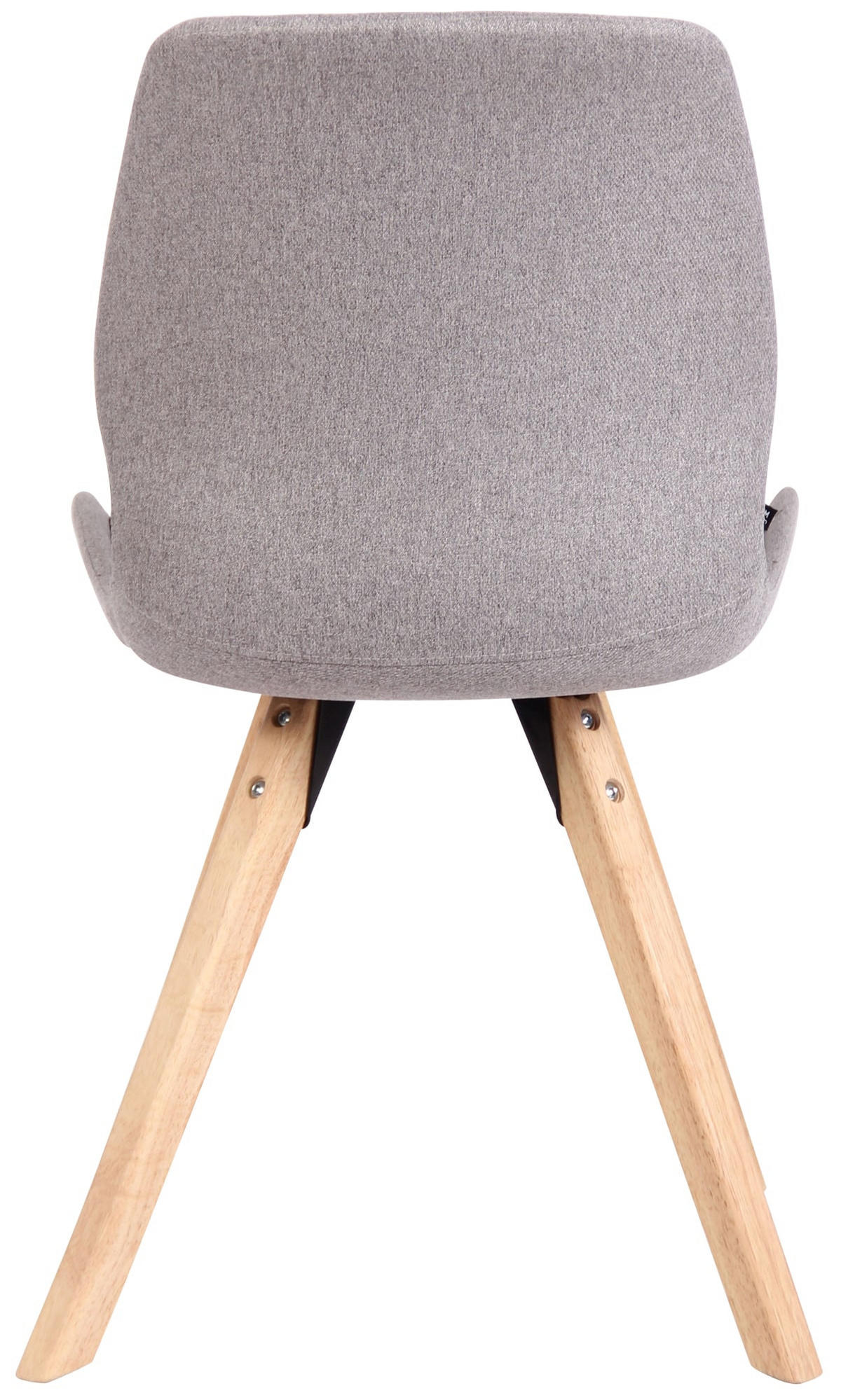 STUHL 4er Set Stoff grau - Eukalyptusholzfarben/Grau, Holz/Textil (49/87.5/58cm) - CLP