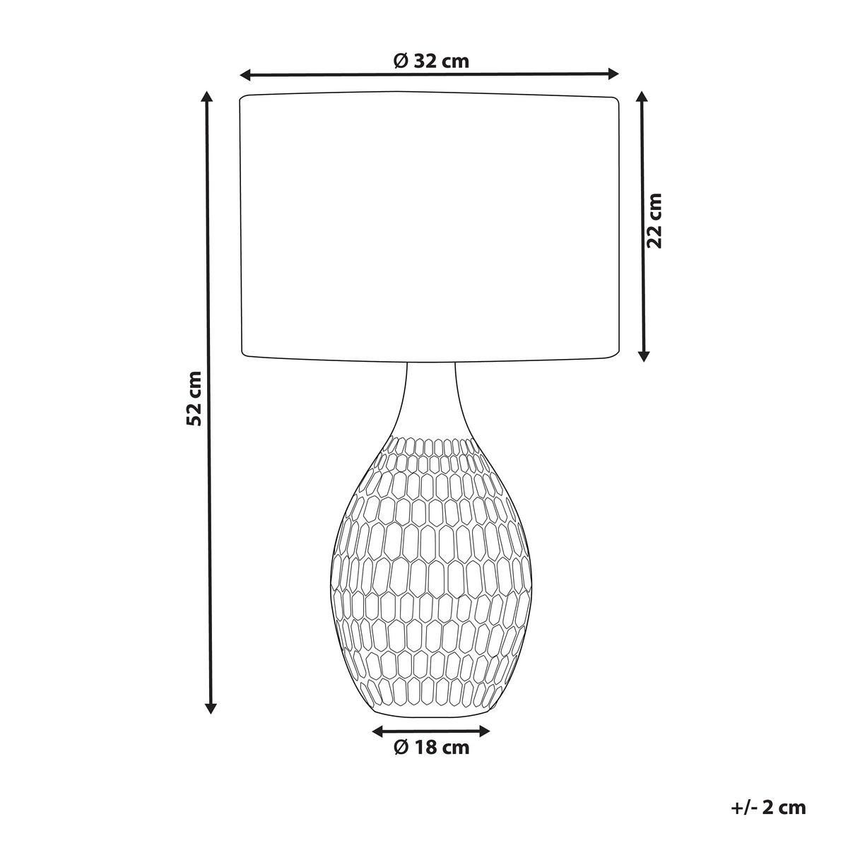 TISCHLAMPE Haddas 32/32/52 cm - Gelb, Keramik (32/32/52cm) - Beliani