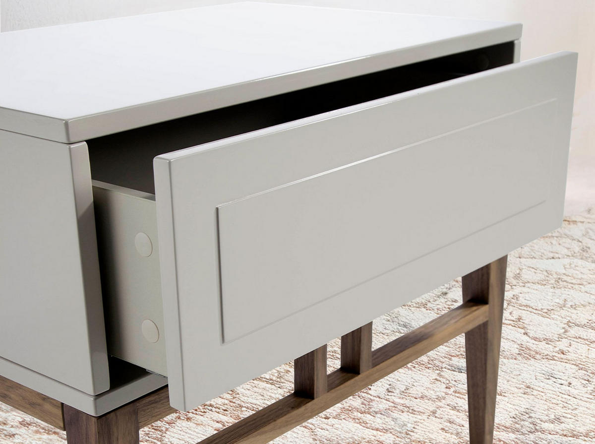 NACHTTISCH in Beige und Walnussholz - Beige/Multicolor, Holz/Holzwerkstoff (60/50/40cm) - ANGEL CERDA