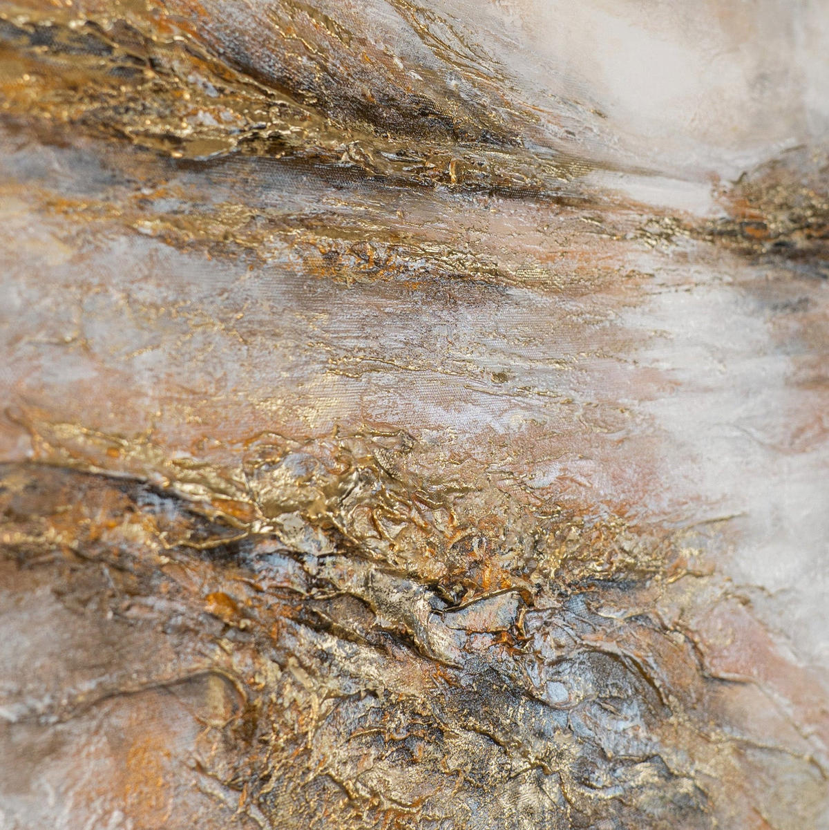 GEMÄLDE Helles See Schattenfugenrahmen Eichefarben 70x50 cm - Eichefarben, Holz (70/50cm) - YS-art gallery