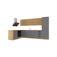 ECKKÜCHE 330 x 210 cm – Nexa K53-G330 – in Beige & Woodline / Matt - Beige/Schwarz, Holz/Metall (330/212/58cm) - ROYAL24_MARKT