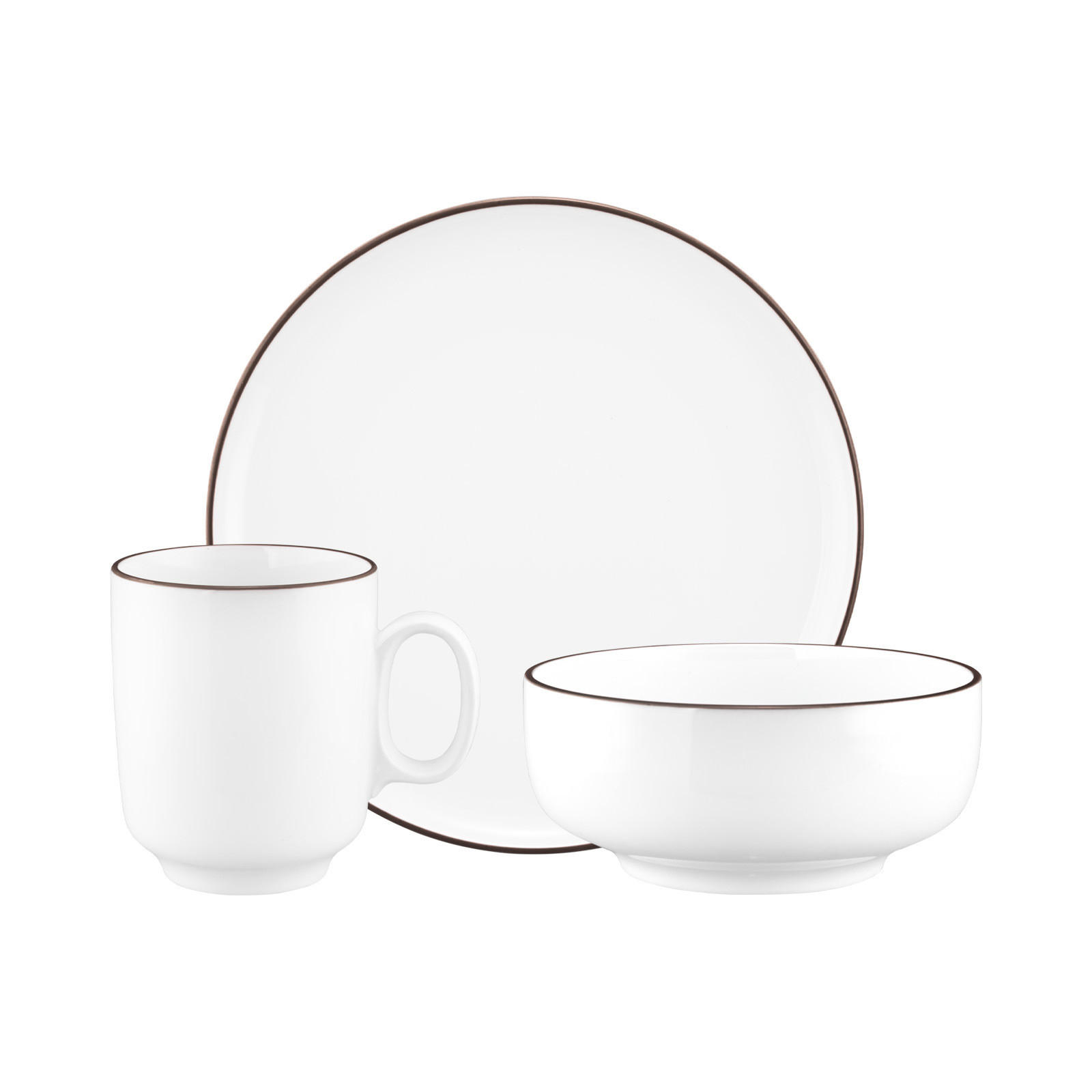 FRÜHSTÜCKS-SET Sento Home Pure Lines Chocolate Brown 18-tlg. - Braun, Keramik (2/2/2cm) - Seltmann Weiden