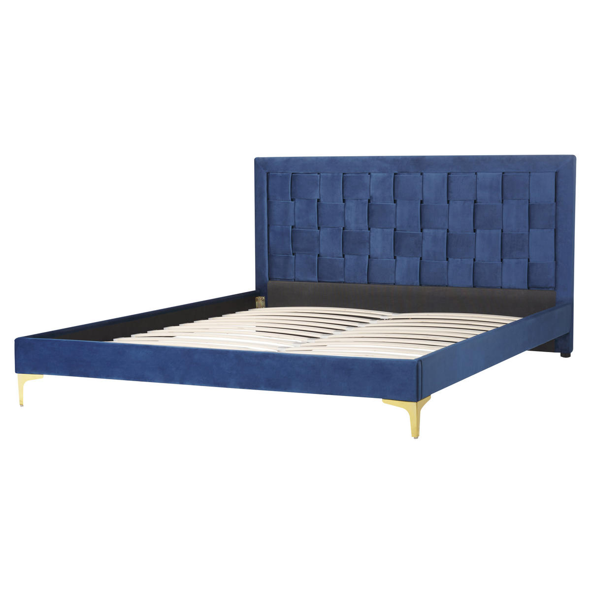 DOPPELBETT 160/200cm Marineblau Limoux - Blau, Textil (160/200cm) - Beliani