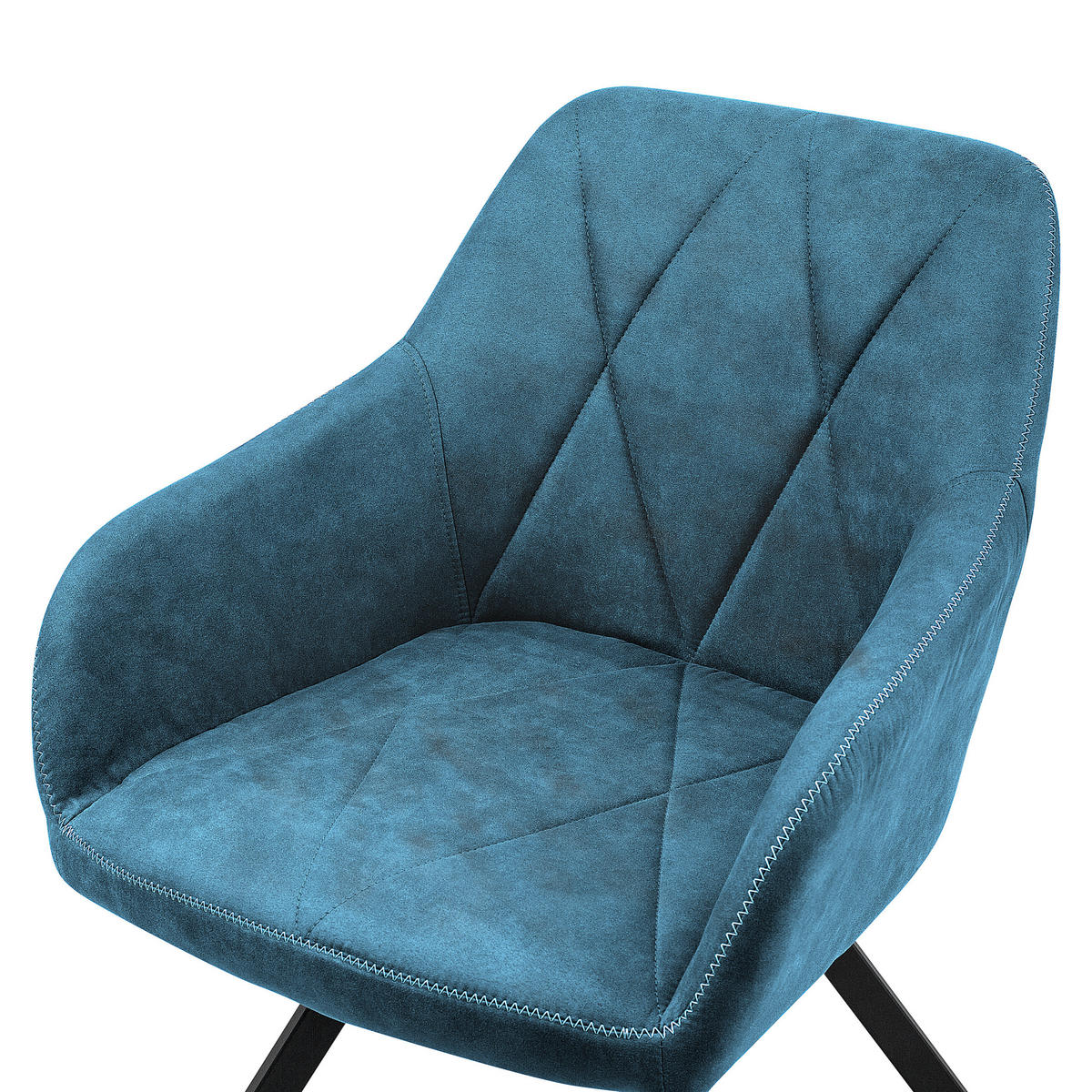 JÍDELNÍ ŽIDLE sada 2 ks čalounění Modrá Monee - modrá, kov/textil (48/78/50cm) - Beliani