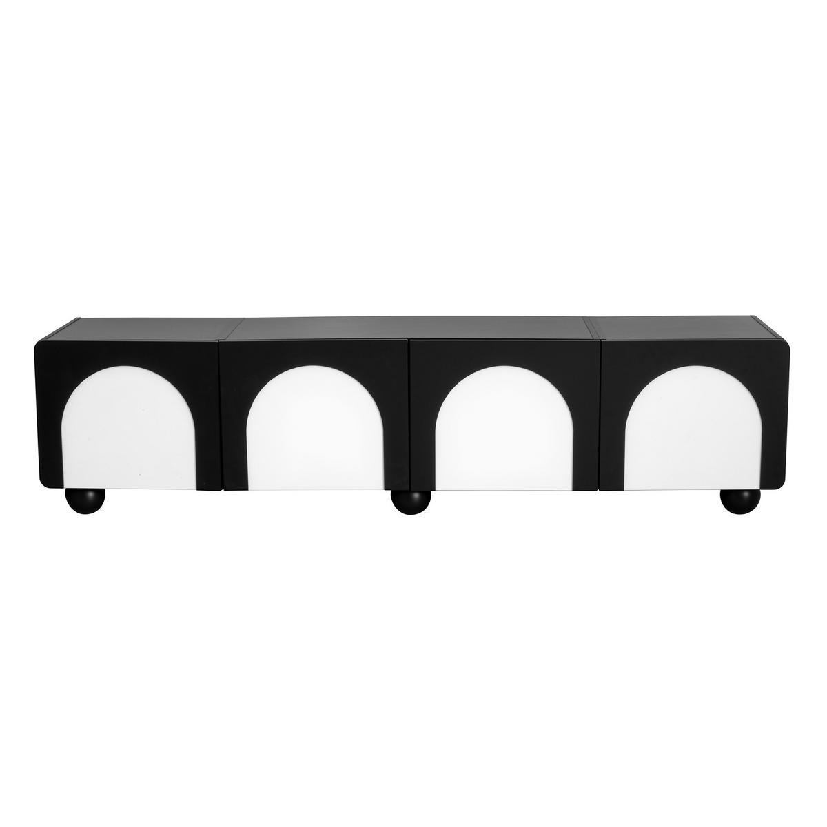 TV-ELEMENT 180/38/50 cm Weiß + Schwarz mit 2 Schubladen und 2 Türen - Schwarz, Holz (180/45/38cm) - Oxeza