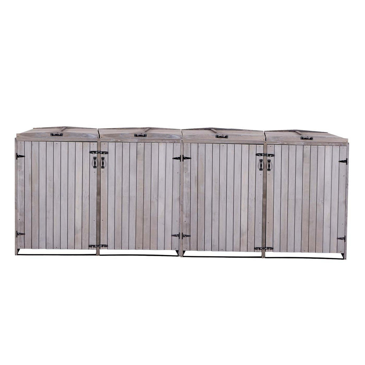 4ER-/8ER-MÜLLTONNENVERKLEIDUNG Anthrazit, Grau - Anthrazit/Grau, Holz (316/126/98cm) - MCW