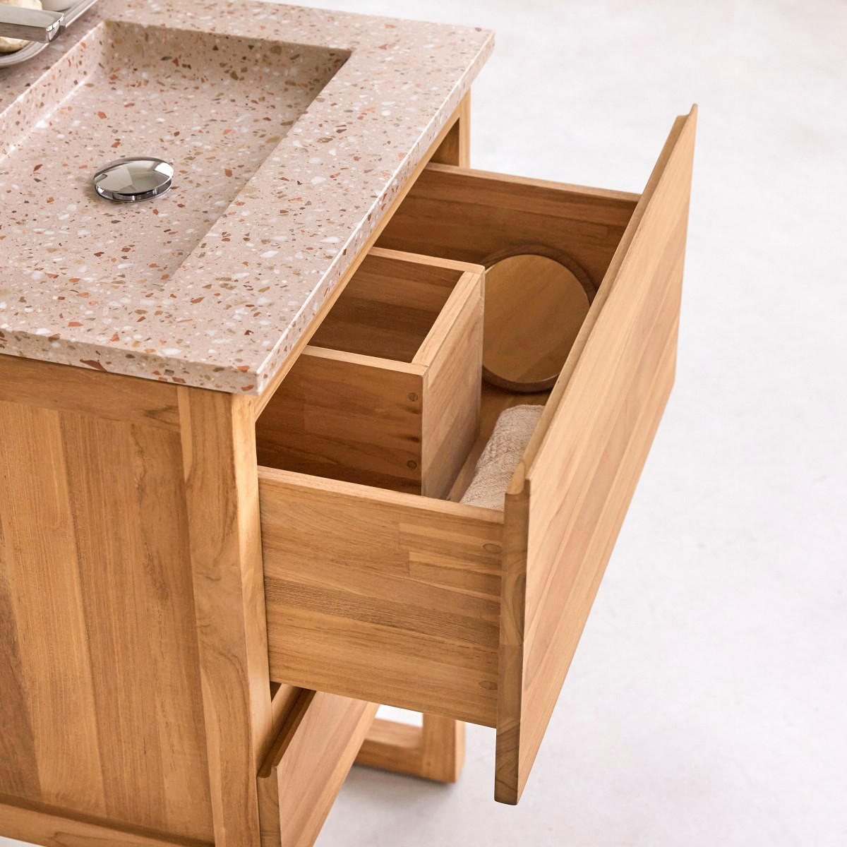 BADEZIMMERMÖBEL Edgar Hellbraun aus Teak - Hellbraun, Holz (60/88/45cm) - Tikamoon