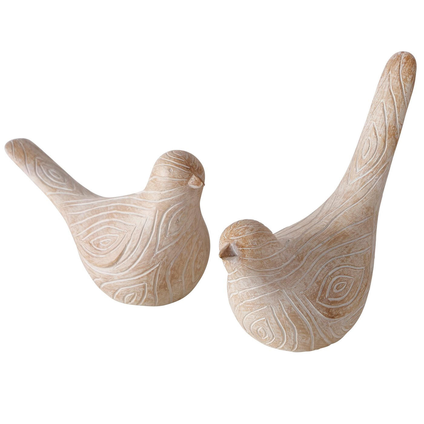 DEKO-VÖGEL Polyresin Karimo 2er-Set - Beige, Kunststoff (6/13/17cm) - Boltze Home