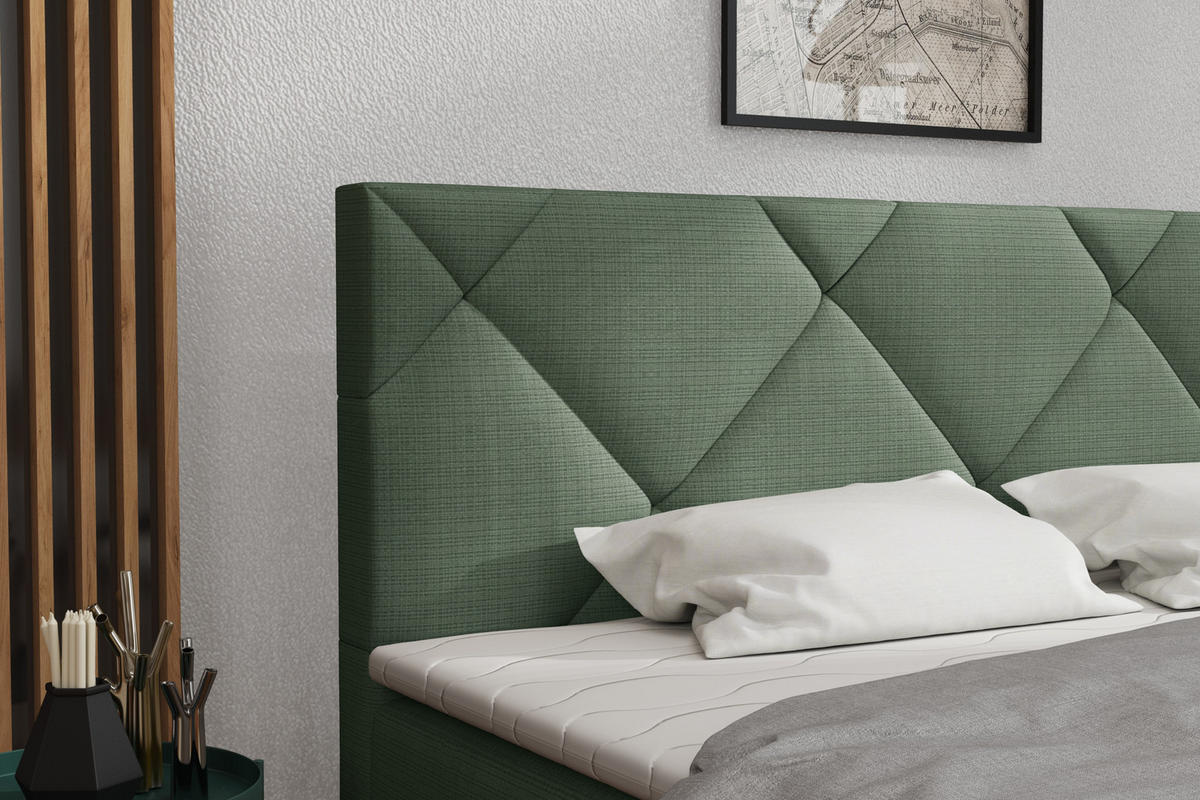 BOXBETT Panama 140x200 Grün - Grün, Textil/Metall (140/200cm) - VLR BEDS