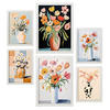POSTER Set Mit 6 Blumenvasen A3 & A4 Weißer Rahmen - Weiß, Papier (29/3cm) - Nacnic