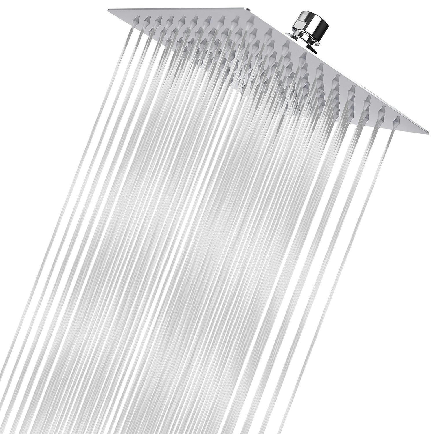 REGENBRAUSE 20 cm Quadratisch Chrom - Silberfarben, Metall (20/12.7/20cm)