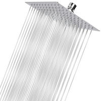 REGENBRAUSE 20 cm Quadratisch Chrom - Silberfarben, Metall (20/12.7/20cm)