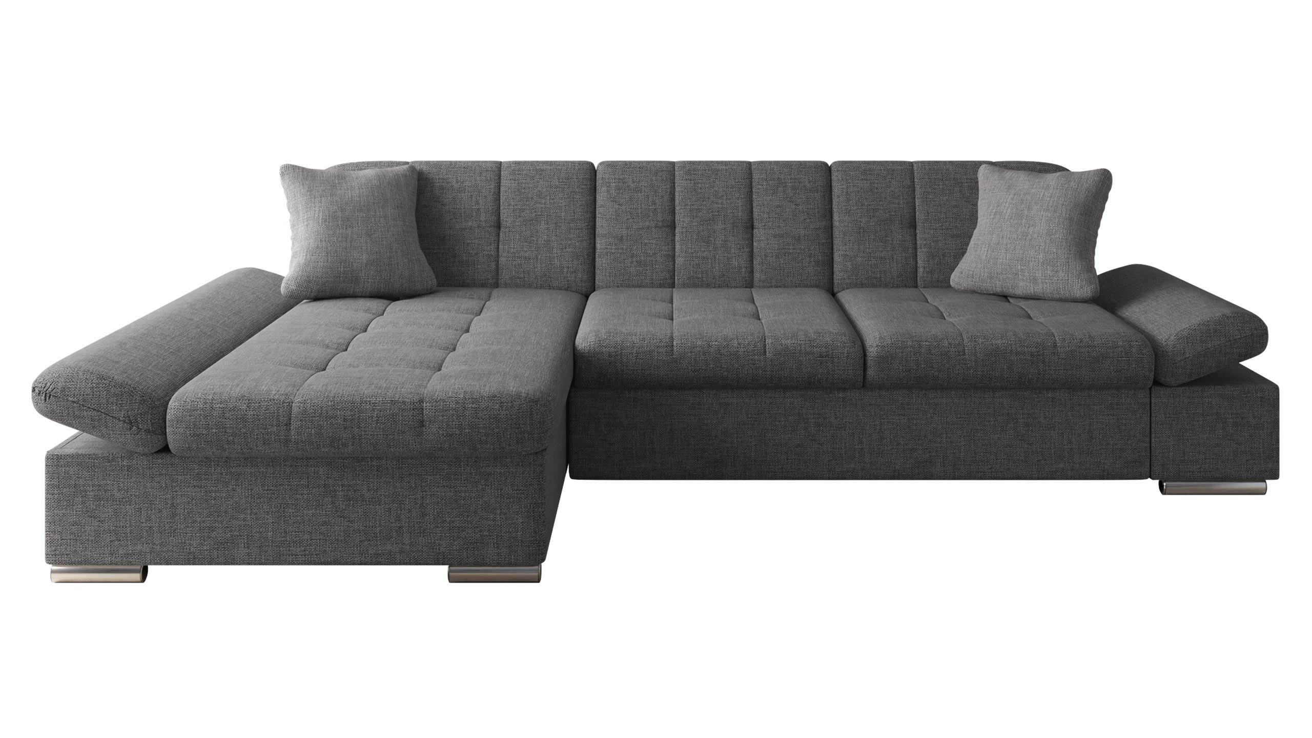 ECKSOFA Malwi, Seite: Links - Chromfarben, Holz/Textil (278/161cm) - MIRJAN24