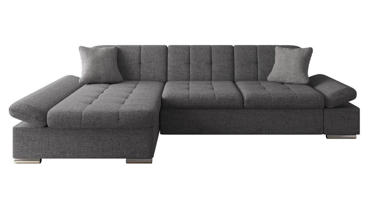 ECKSOFA Malwi, Seite: Links - Chromfarben, Holz/Textil (278/161cm) - MIRJAN24