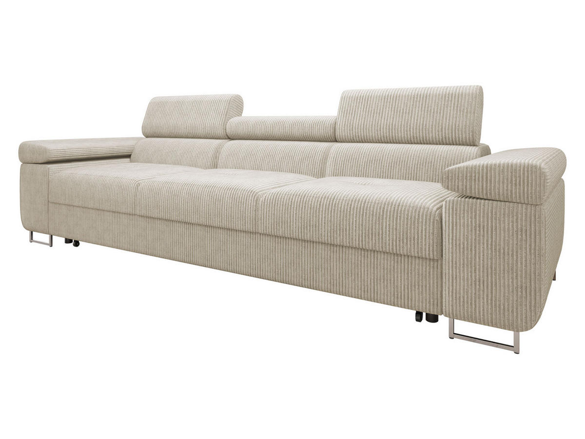 SCHLAFSOFA Torezio 3 Bis Cord - Beige, Holz/Textil (263/90/102cm) - MIRJAN24