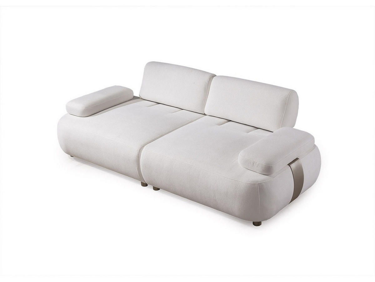 SOFA Chelsea 3-Sitzer Webstoff Creme - Beige, Holz/Textil (230/79/110cm) - Villa Möbel