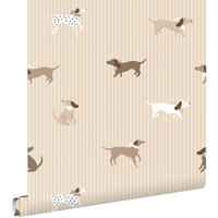 TAPETE Hunde 50 x 900 cm - Beige, Papier (50/0.1cm) - ESTAhome