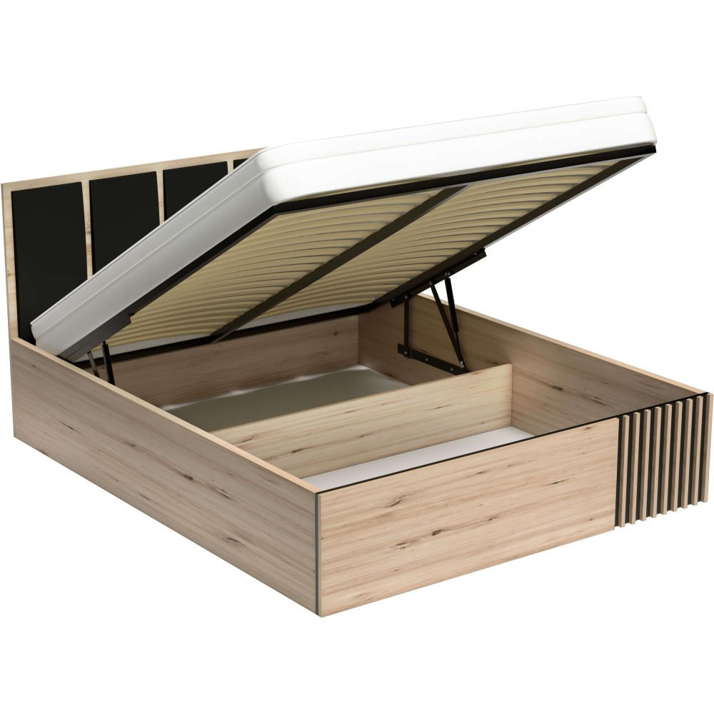 BETT Caya mit Bettkasten, 140x200 cm, Eiche Artisan - Eiche Artisan, Holzwerkstoff (140/200cm) - Beautysofa