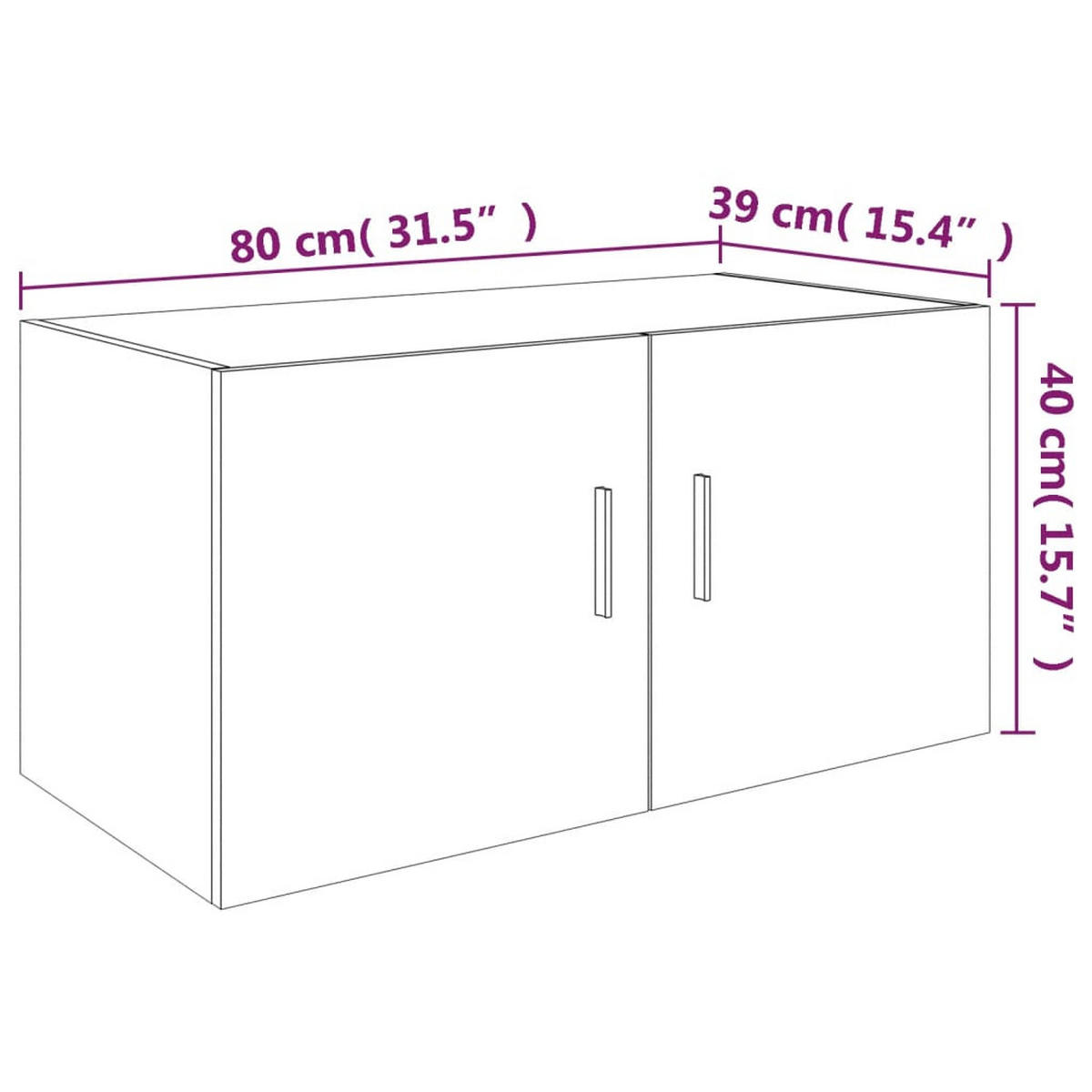 WANDSCHRANK Räuchereiche 80/39/40 Cm Holzwerkstoff - Braun, Holzwerkstoff (39/40/80cm) - vidaXL