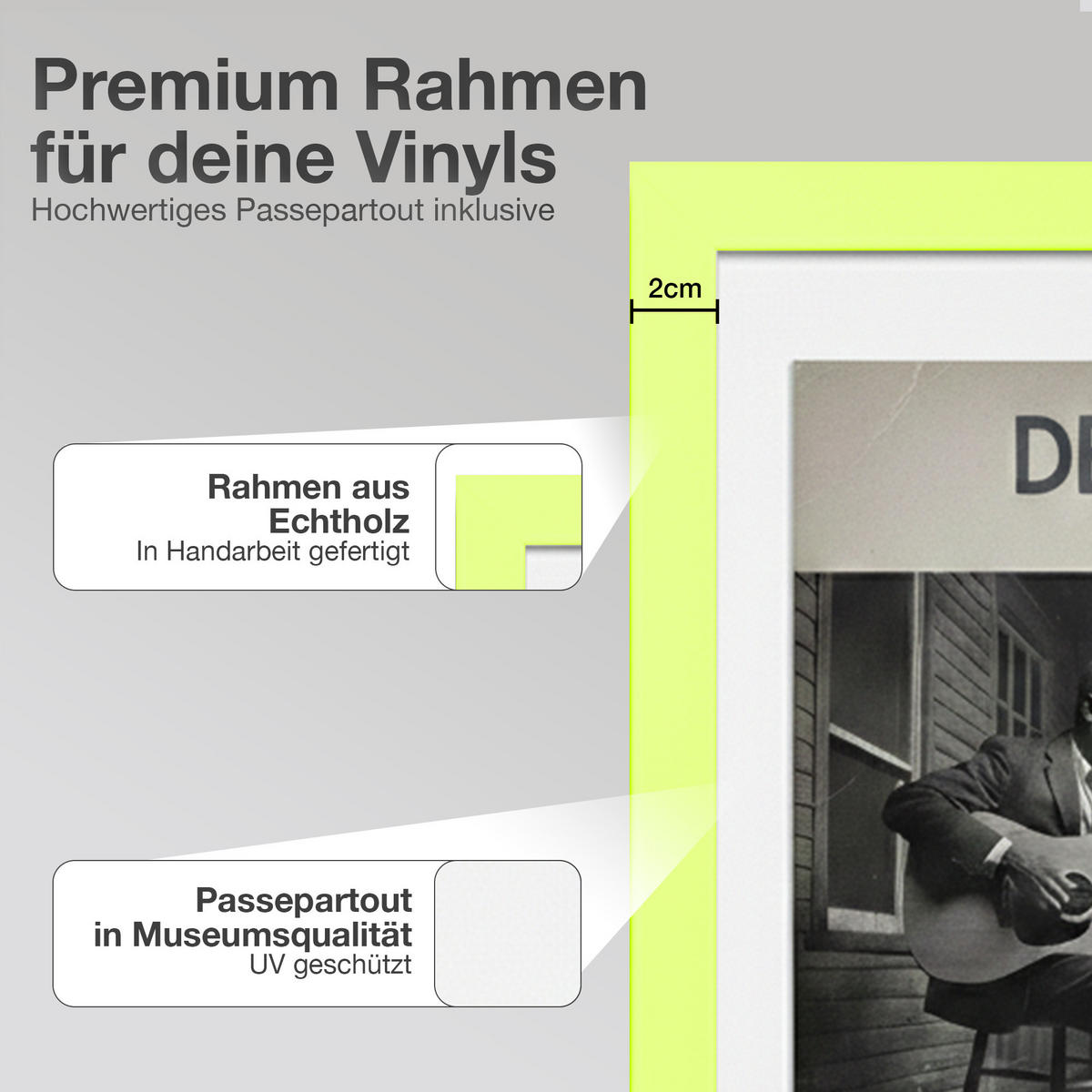 SCHALLPLATTEN BILDERRAHMEN 40/60 2er Set - Grün, Holz (60/40cm) - K-Möbel