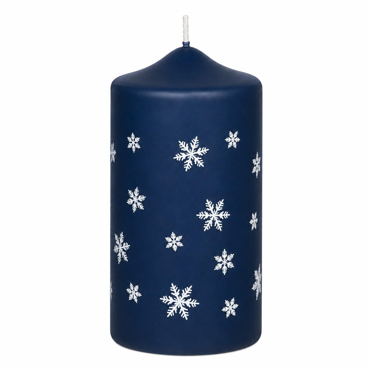 ADVENTSKERZEN Fjolla in Samtlook Midnight Blue 15 x 7 cm, 4er Set - Blau, Paraffin (7/15/15cm) - Kopschitz Kerzen