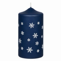 ADVENTSKERZEN Fjolla in Samtlook Midnight Blue 15 x 7 cm, 4er Set - Blau, Paraffin (7/15/15cm) - Kopschitz Kerzen