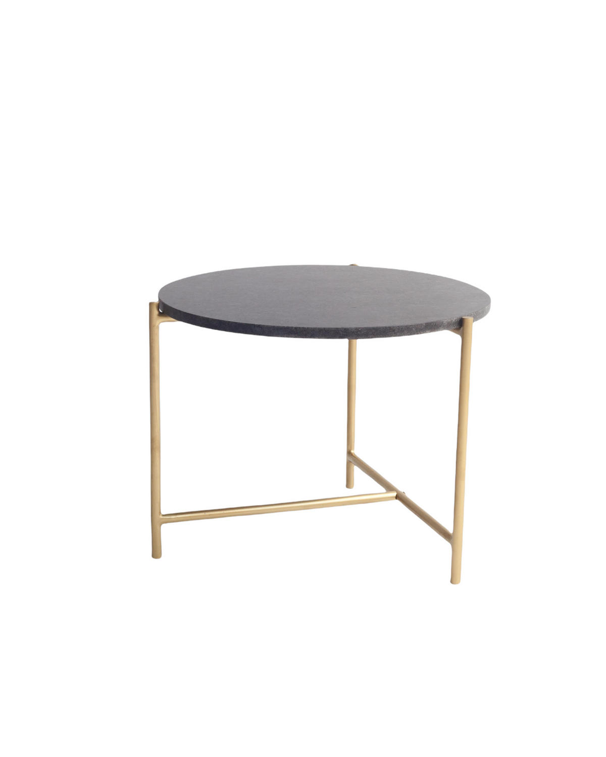 METALLIC-TISCH Caus Marmor und schwarzem Eisen MORGAN - Schwarz, Stein (50/50cm) - RNT By Really Nice Things