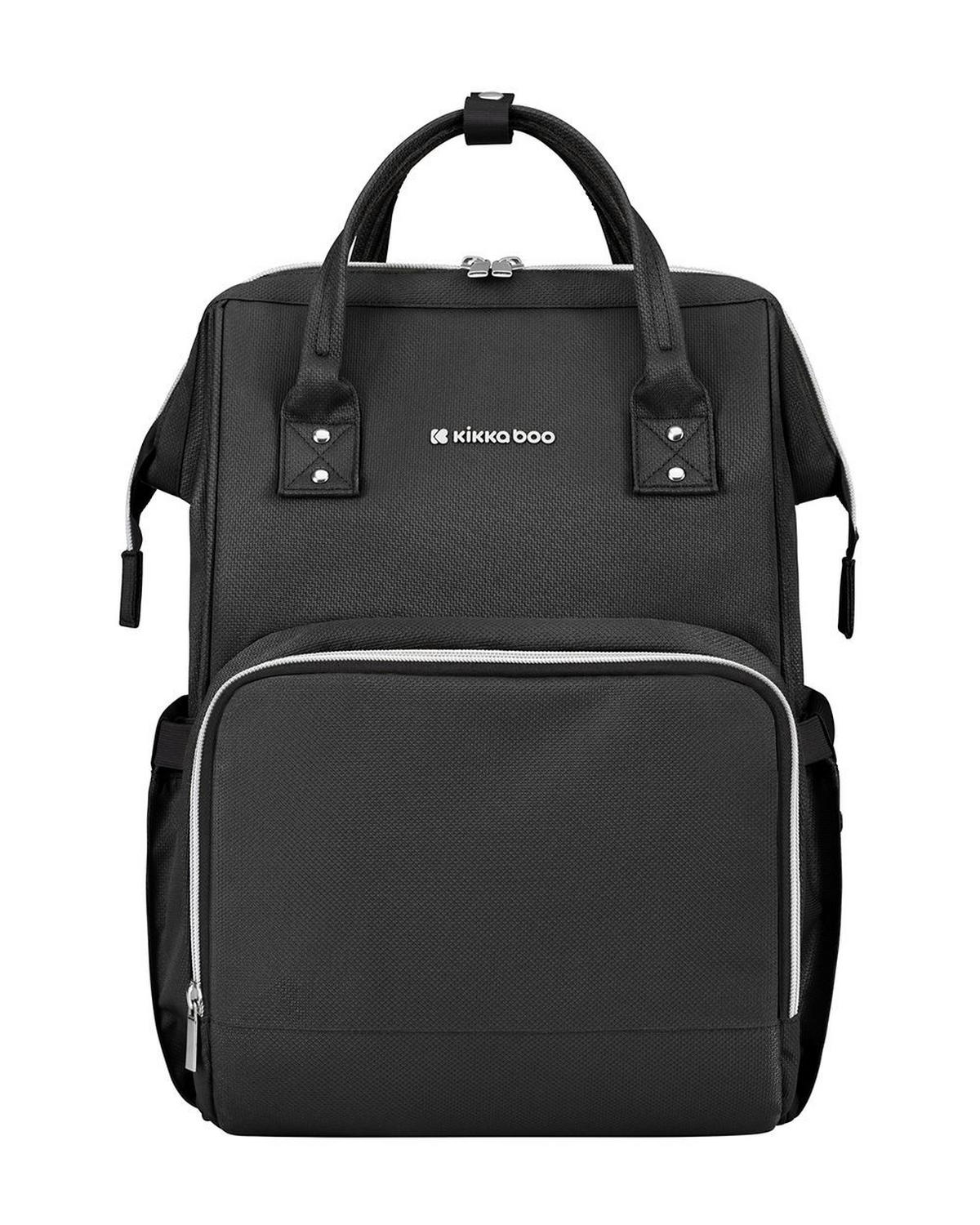 WICKELTASCHE Siena schwarz grau Wickelunterlage, Thermo-Flaschenfächer, wasserabweisende Tasche - Schwarz, Textil (21/42/27cm) - Kikka boo