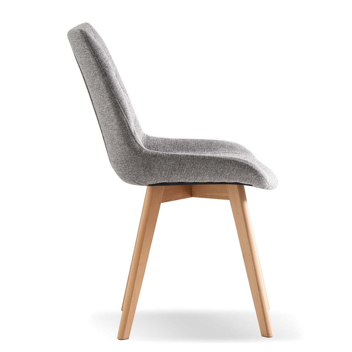 STUHL TANIA Grau 2 Stück - Grau, Holz/Textil (52/88/60cm) - B&D Home