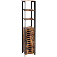 STANDREGAL Holzoptik Metall Dunkelbraun Schwarz 167x37x30 cm - Dunkelbraun/Schwarz, Holzwerkstoff/Metall (30/167/37cm) - Begryf