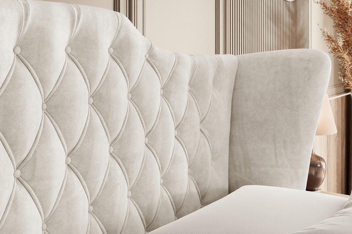 BOXSPRINGBETT VILA KING - 180x200 - H3/H4 - Creme - Creme, Holzwerkstoff (180/200cm) - ALTDECOR