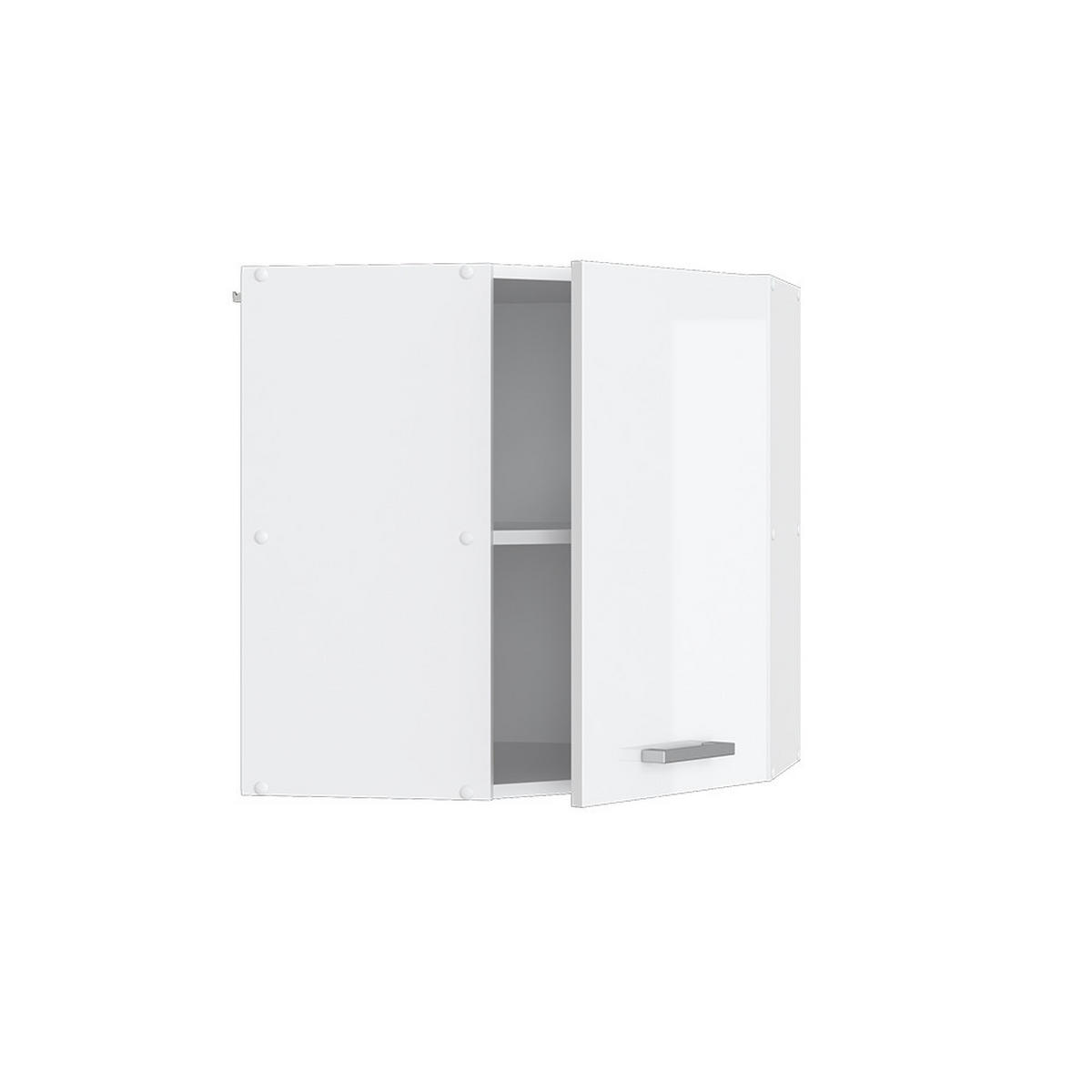 ECKHÄNGESCHRANK R-Line Weiß Hochglanz 57 cm - Weiß Hochglanz/Weiß, Holzwerkstoff (57/60/34.1cm) - Vicco