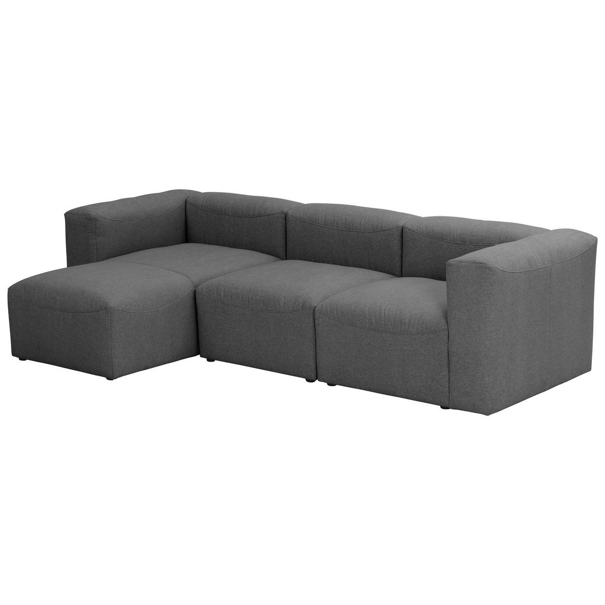 ECKSOFA 3-Sitzer mit Ottomane Kattrina Flachgewebe anthrazit - Anthrazit, Kunststoff (160/275cm) - 58aufmkessel