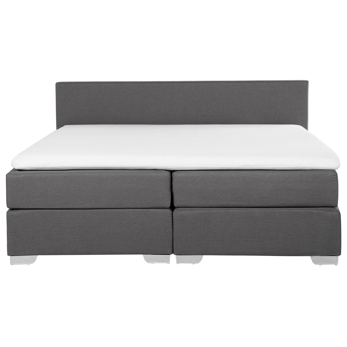 BOXSPRINGBETT 180/200cm Dunkelgrau President - Dunkelgrau, Textil (180/200cm) - Beliani