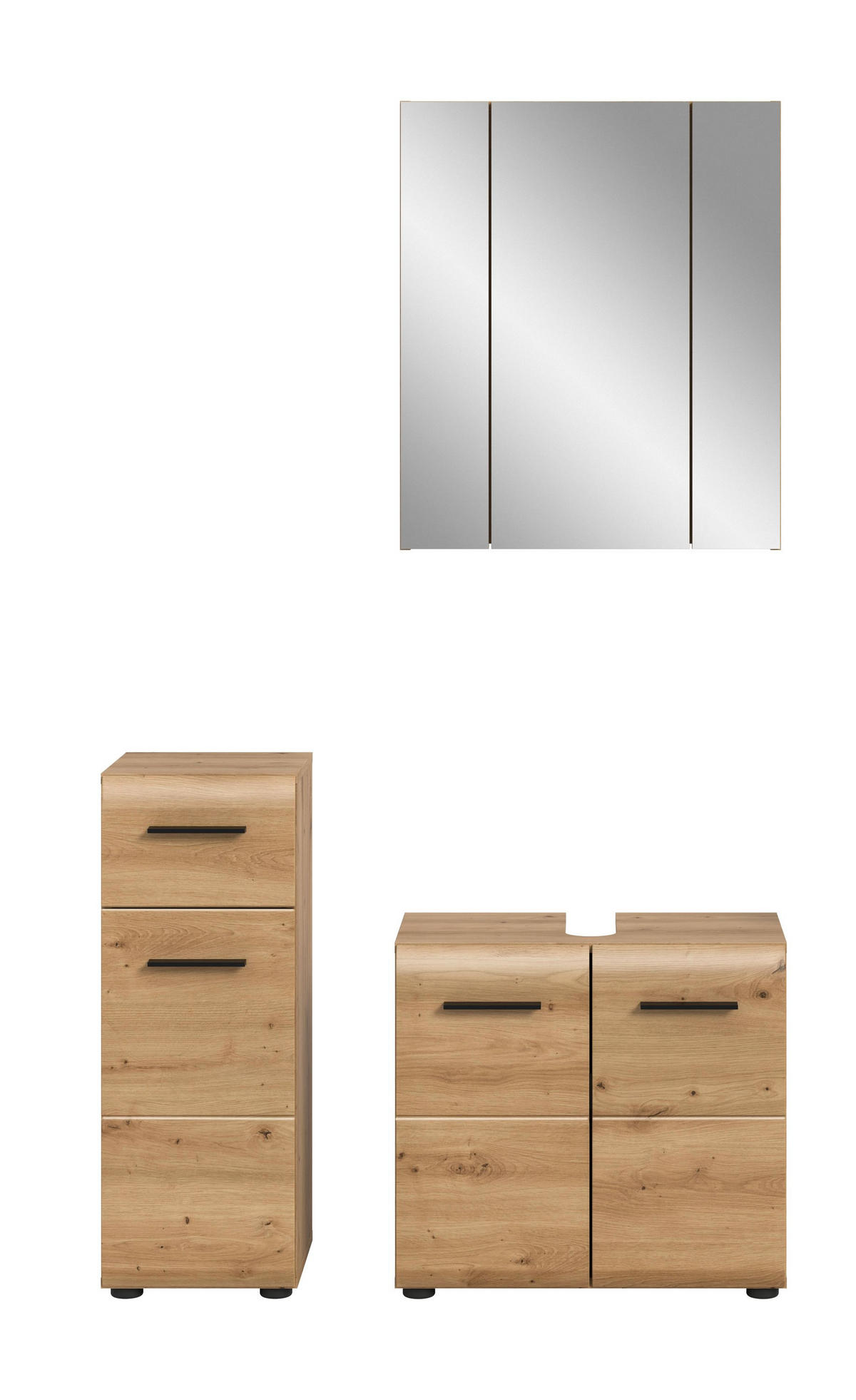 BAD-SET ICE 3-tlg. (B/H/T: ca. 105/185/30 cm) in Artisan Oak Nachbildung/Artisan Oak Nachbildung - Eiche Artisan, Holz (105/185/30cm)