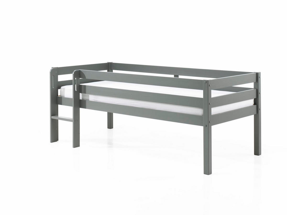 KOJENBETT Karolina 208x83x105 aus Massivholz in Grau - Hellgrau, Holz (90/200cm) - 58aufmkessel