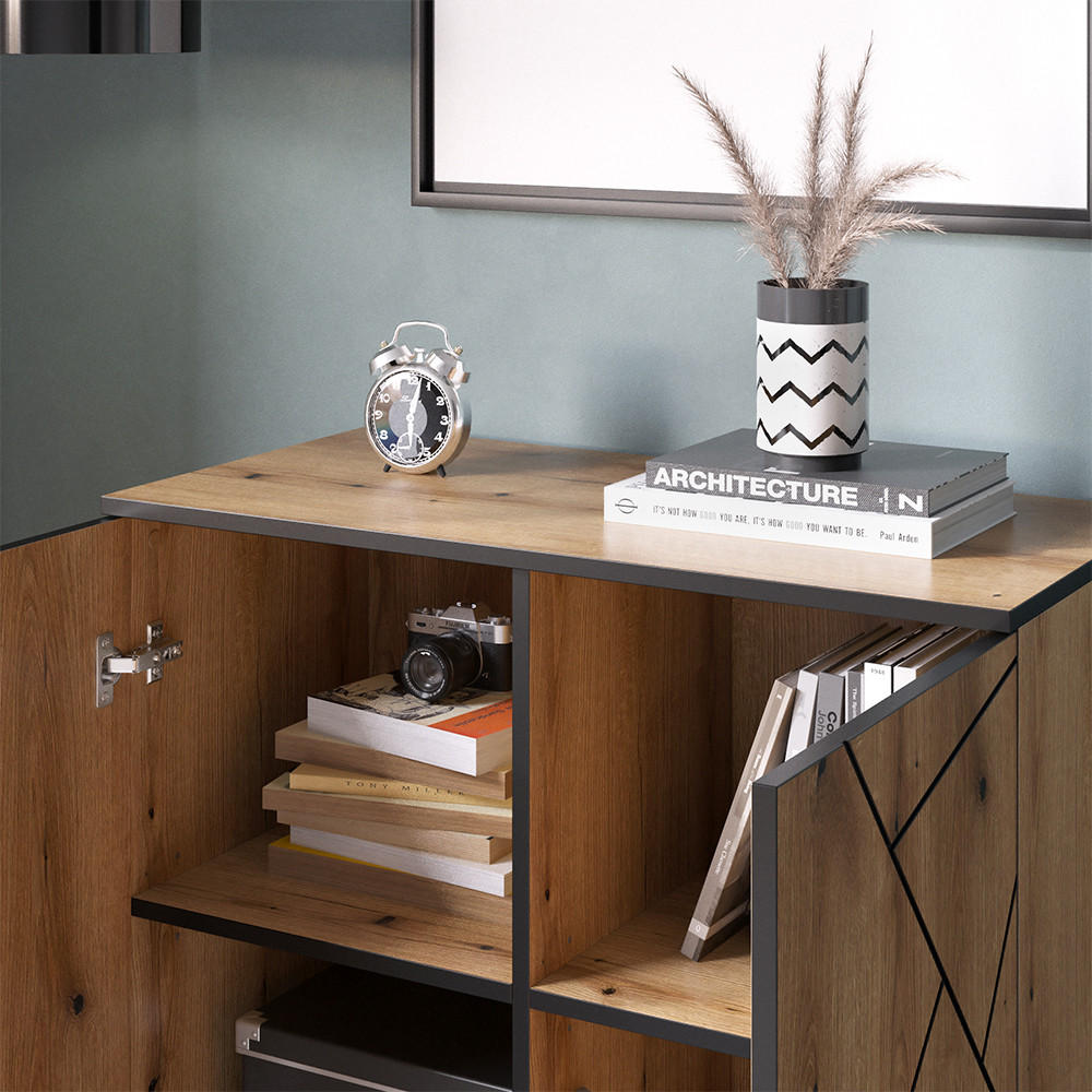 KOMMODE Hatto Eiche 84 x 80.1 cm - Eichefarben, Holzwerkstoff (84/80.1/39.7cm) - Vicco