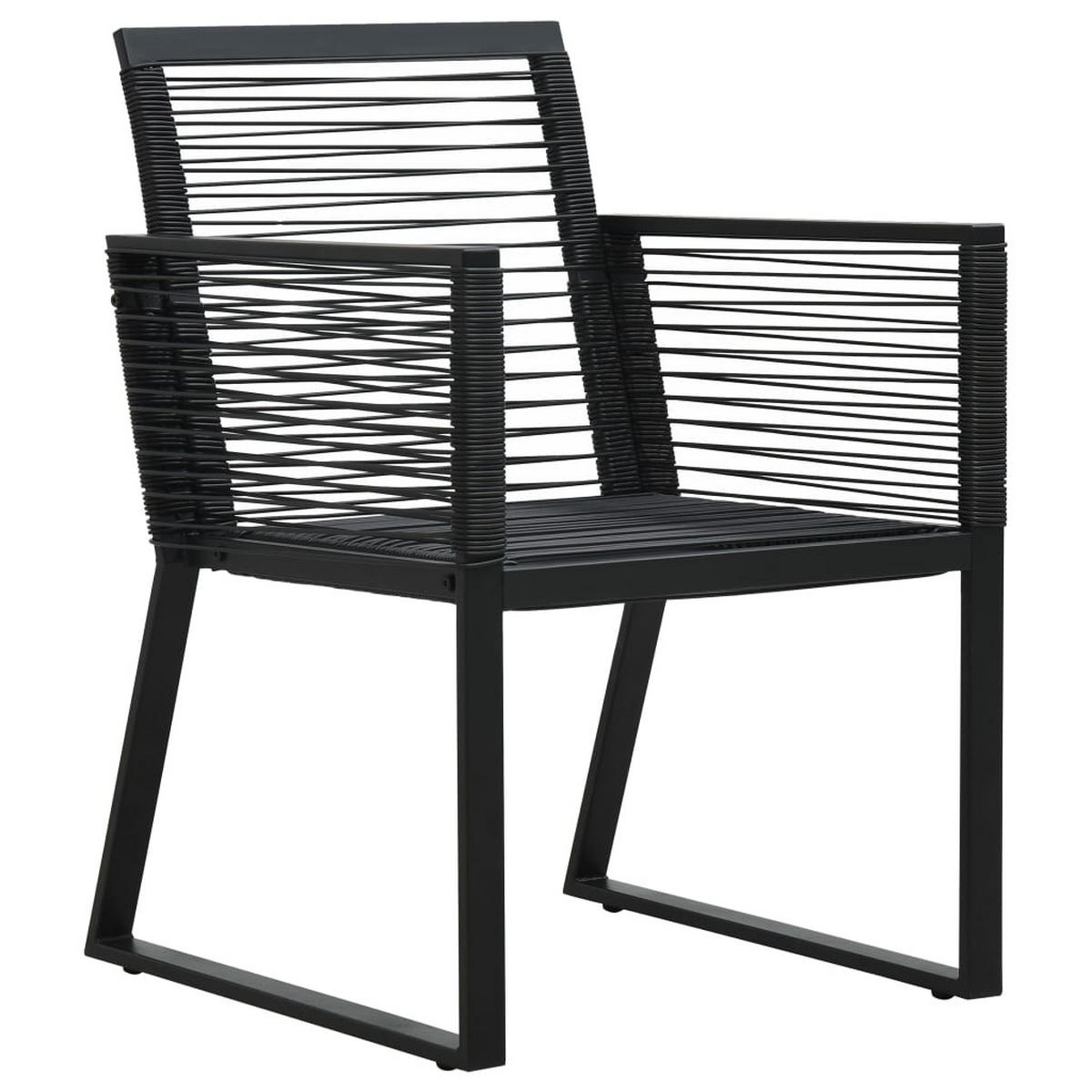 GARTEN-ESSGRUPPE 5-teilig Pvc Rattan Schwarz - Schwarz, Kunststoff - vidaXL