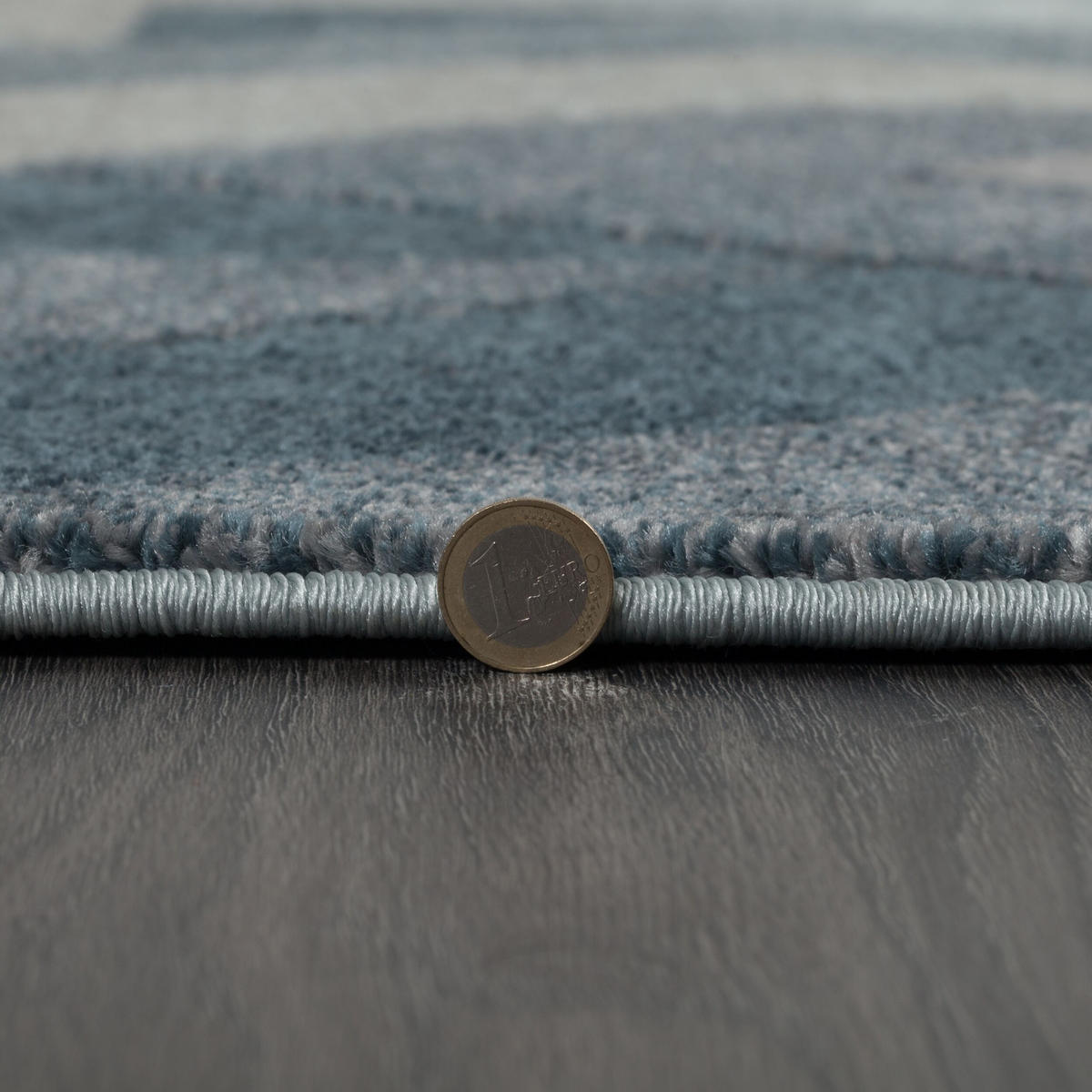 TEPPICH 3D-Relief-Design, handgeschnitzt NIDD RUTH, Blau 200x290 cm - Blau, Textil (200/290cm) - KADIMA DESIGN