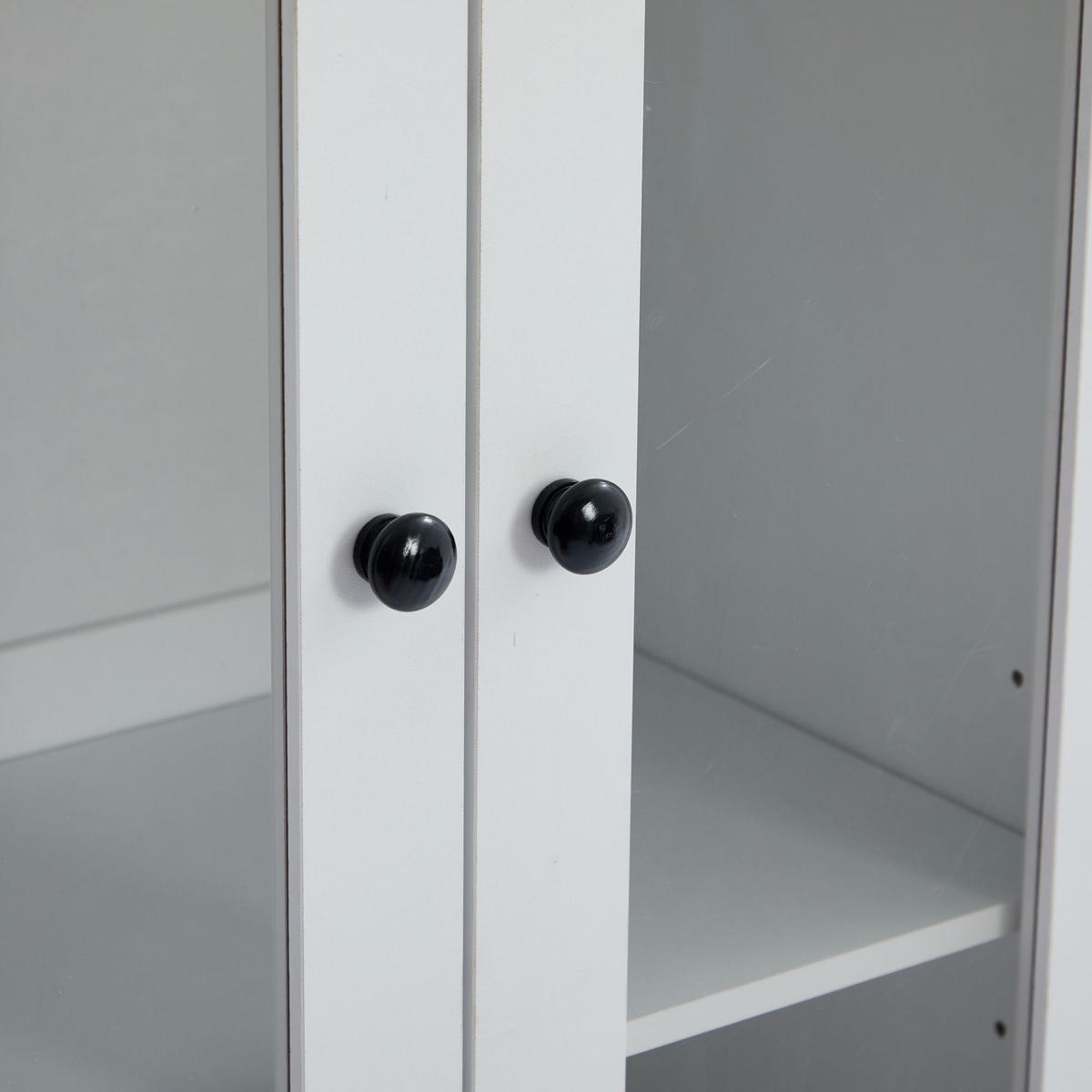 LED-VITRINE mit 2 Schubladen in weiß - Weiß, Holz (36/165/60cm) - KOMHTOM