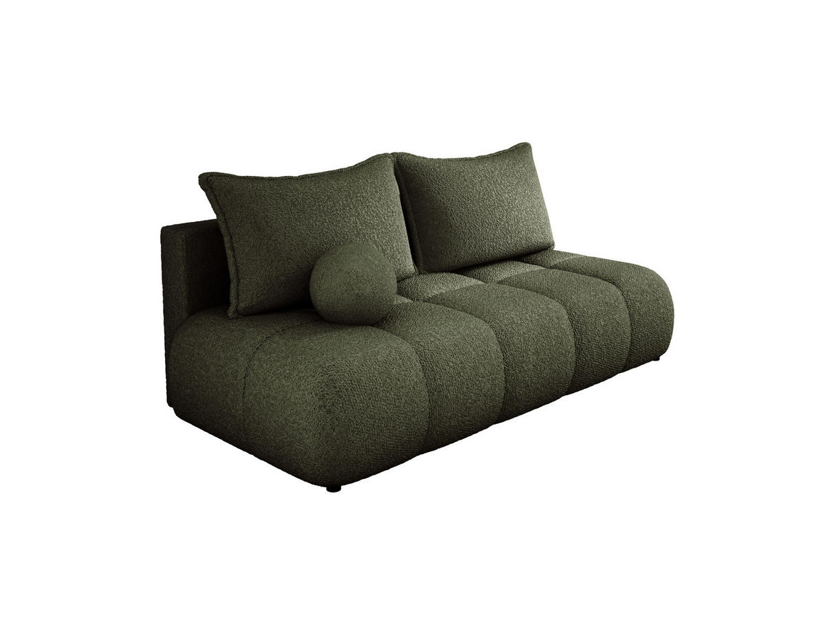 SOFA COCO MINI SCHLAFSOFA mit Bettfunktion, Anthology Stoffbezug, 2-Sitzer, freistehend, Größe: 205x105x97 cm,Grün - Waldgrün, Holz/Textil (205/97/105cm) - DomoHome