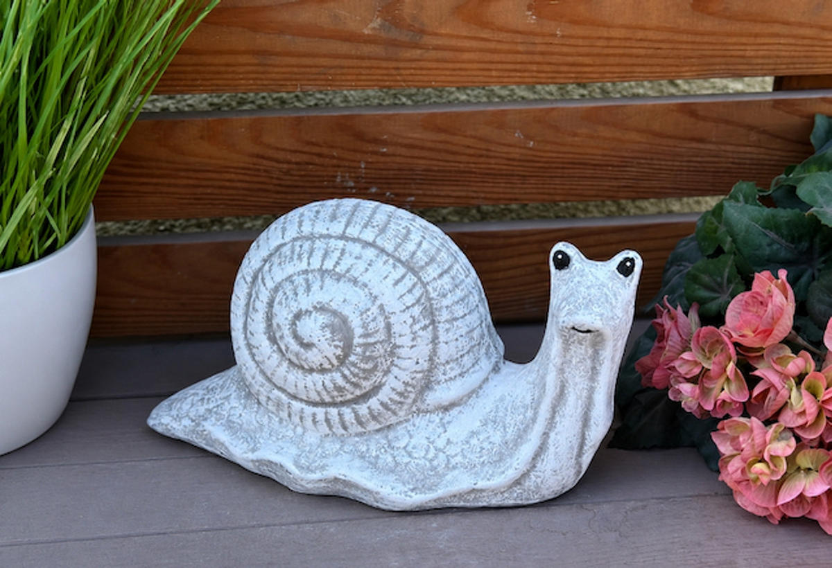 STEINFIGUR Schnecke aus Steinguss frostfest wetterfest - Grau, Stein (28/16/12cm) - stoneandstyle