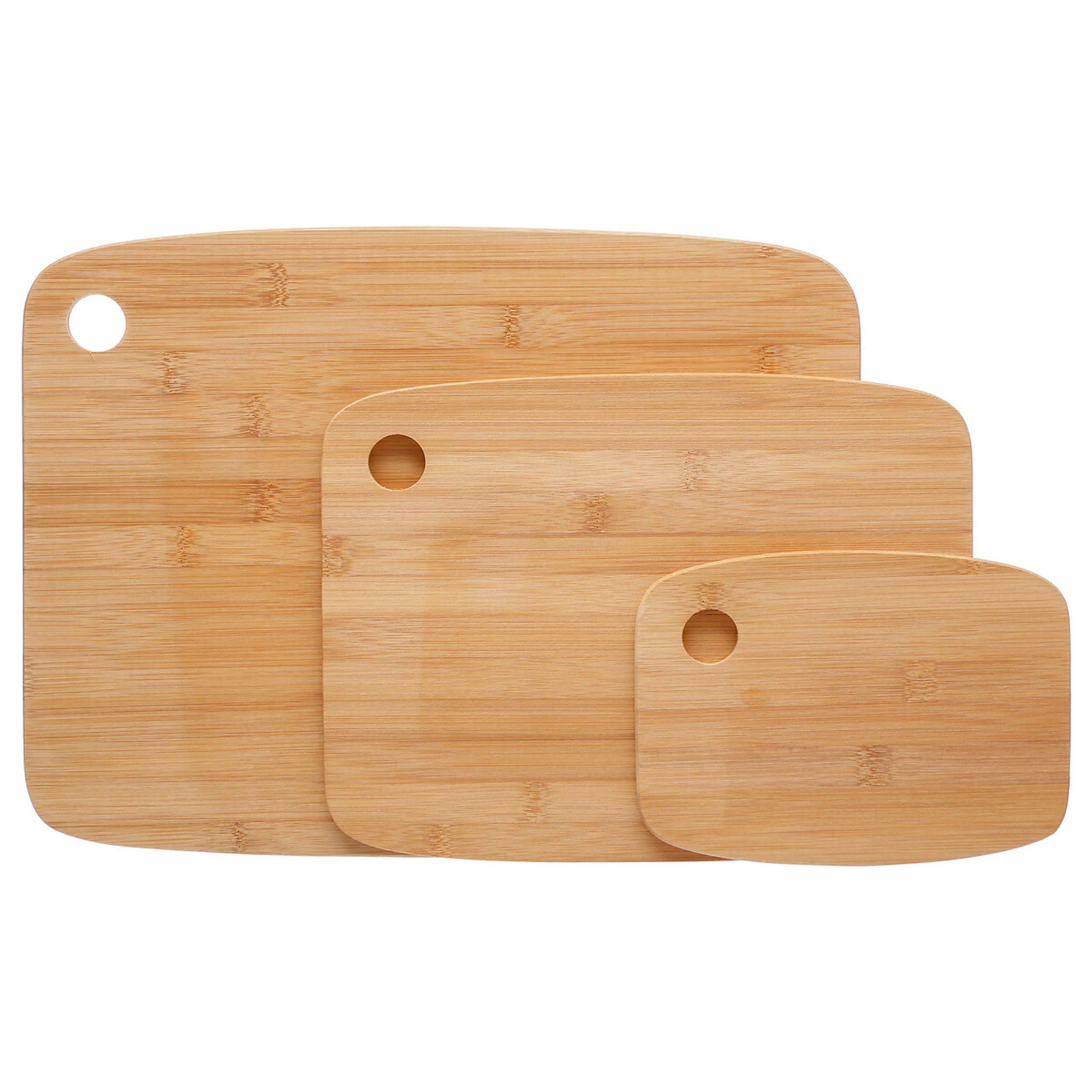 SCHNEIDEBRETT 3er-Set, Bambus, Braun, 37/29/19 cm - Braun, Holz (28/37cm) - 5five Simply Smart