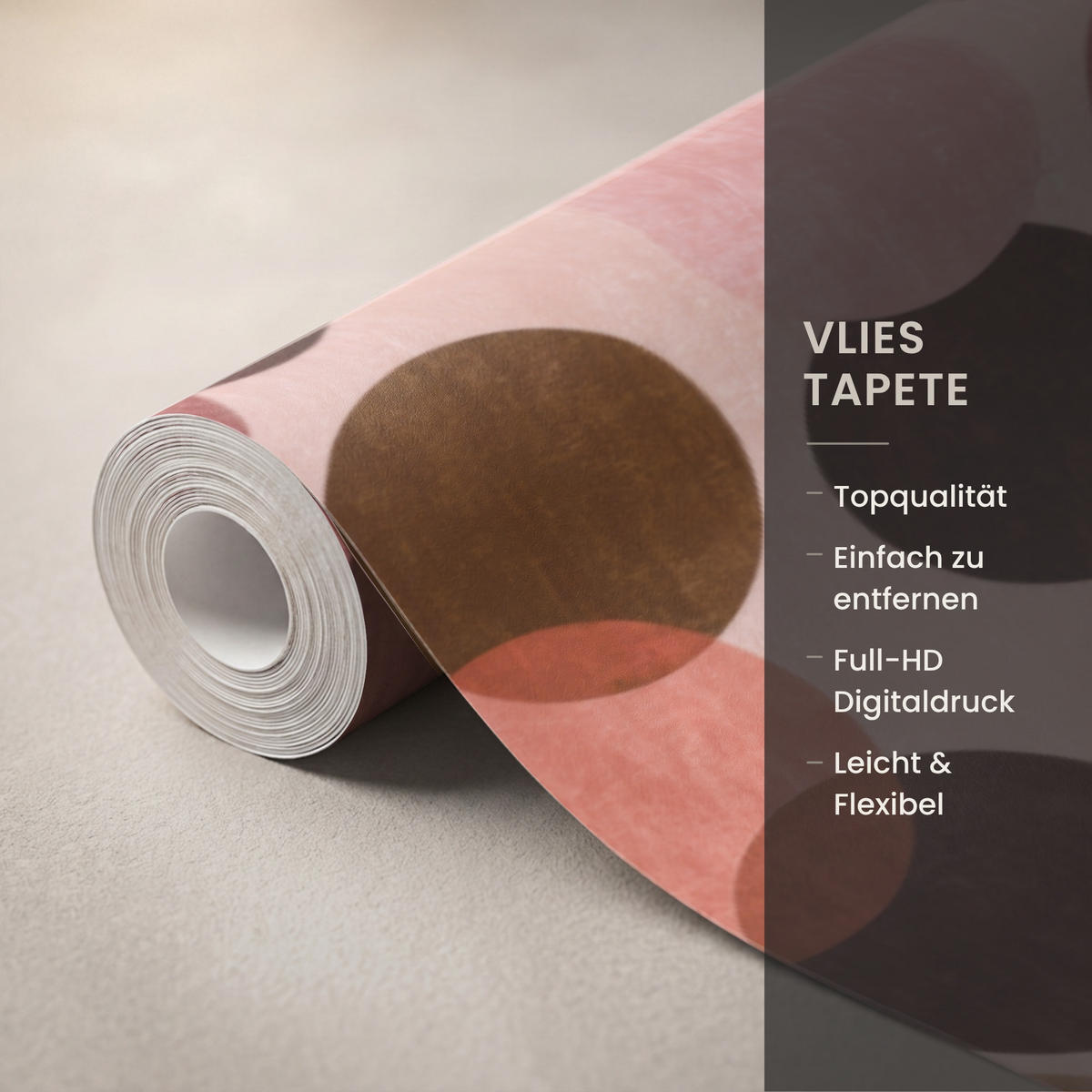 TAPETE - Kreise - Modern - Farbenfroh - 450x260 cm - Multicolor, Papier (450/260cm) - OnlyWow