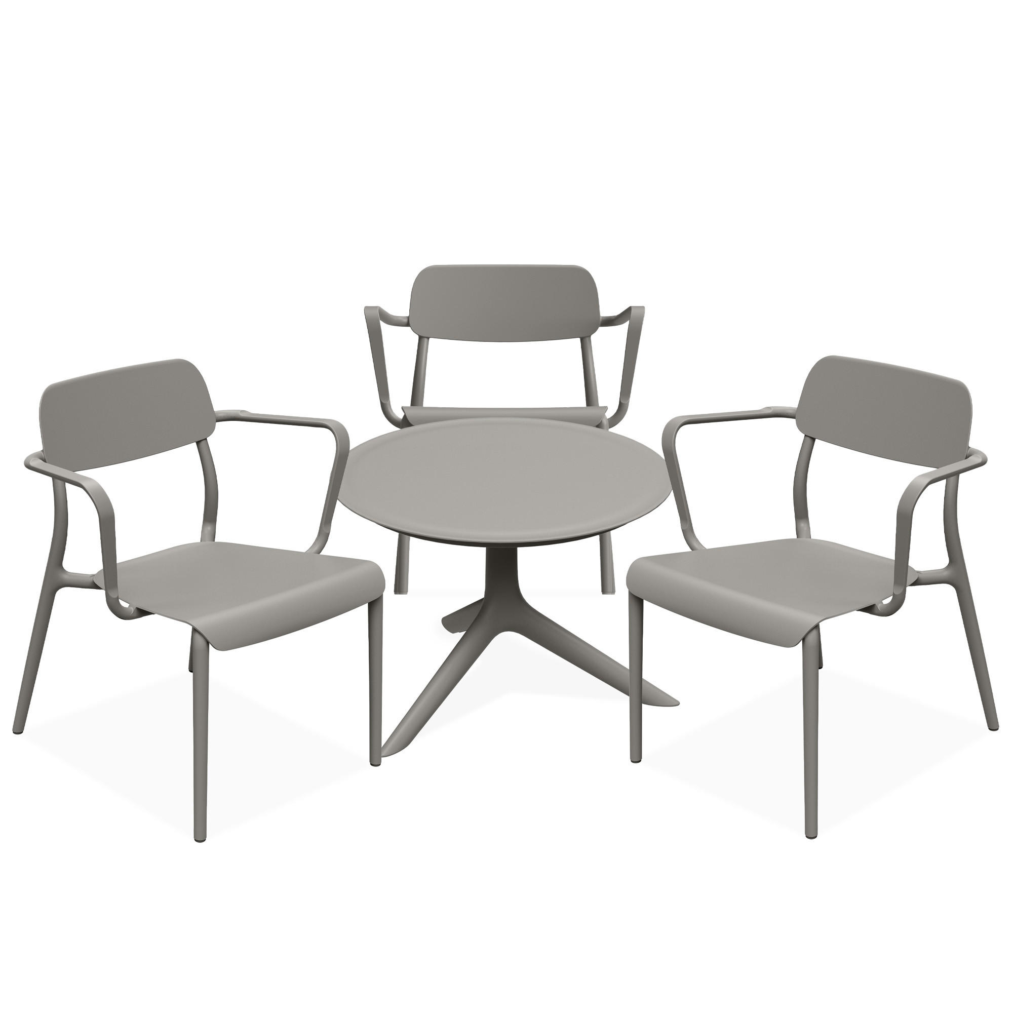 GARTENMÖBEL-SET GALIO, 4-tlg - Graubraun, Kunststoff - KONSIMO®