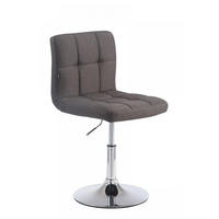 DREHSTUHL Stoff dunkelgrau - Chromfarben/Dunkelgrau, Textil/Metall (44/74/49cm) - CLP