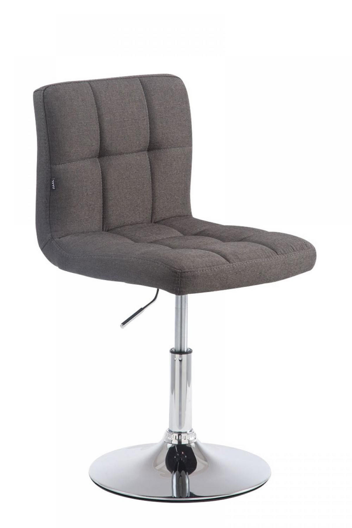 DREHSTUHL Stoff dunkelgrau - Chromfarben/Dunkelgrau, Textil/Metall (44/74/49cm) - CLP