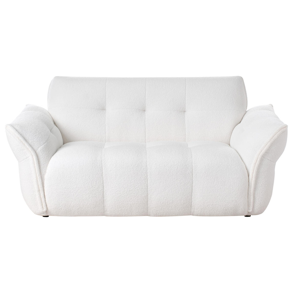 POHOVKA 2-místná Bouclé Bílá Halba - bílá, textil (174/80/85cm) - Beliani