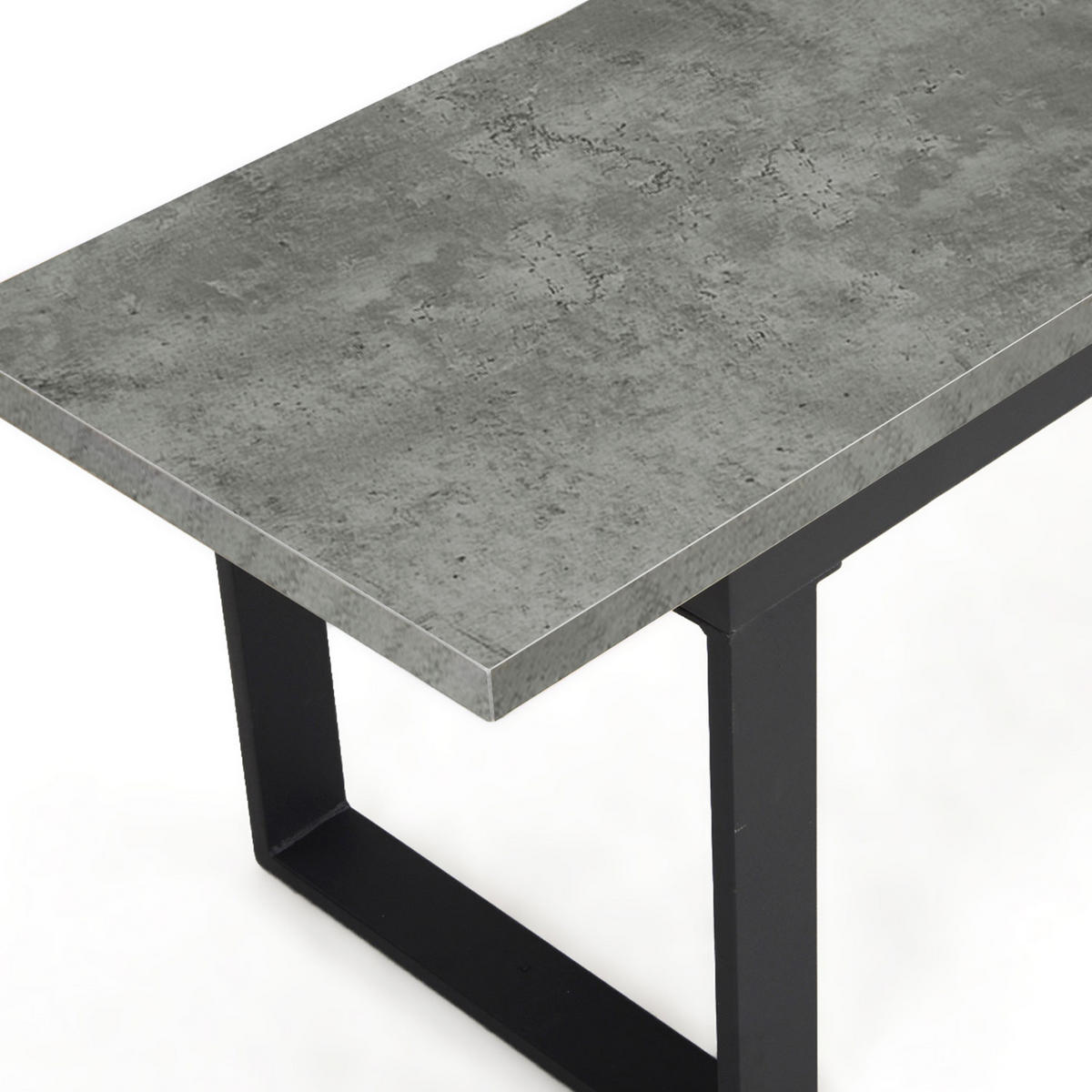 SITZBANK LEA Beton, 160/40/45 cm - Anthrazit/Schwarz, Holzwerkstoff/Metall (160/45/40cm) - B&D Home