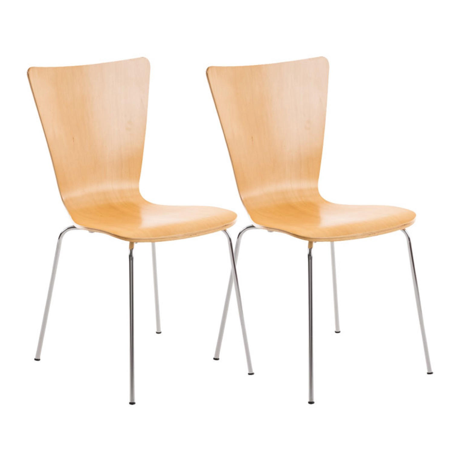 BESUCHERSTUHL Almere - 2er Set natura - Naturfarben, Holz (43/84/50cm) - TPFLiving